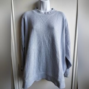 Aerie Light Blue Oversized Waffle Knit Top Sz M